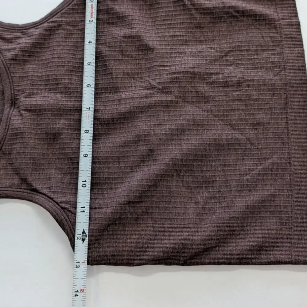 Lululemon Ebb to Street Cropped Racerback Tank Top Womens 6 French Press Brown